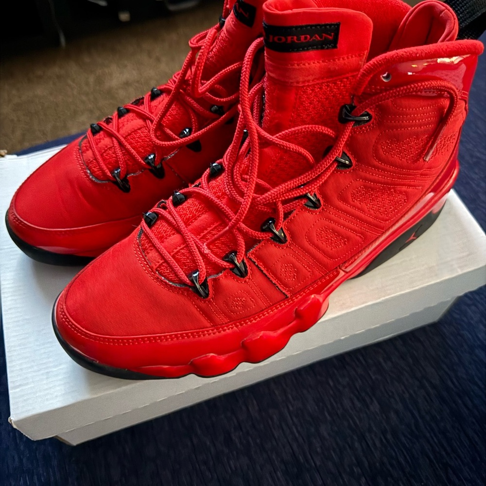 Jordan Bright Red High-Tops with Black Details